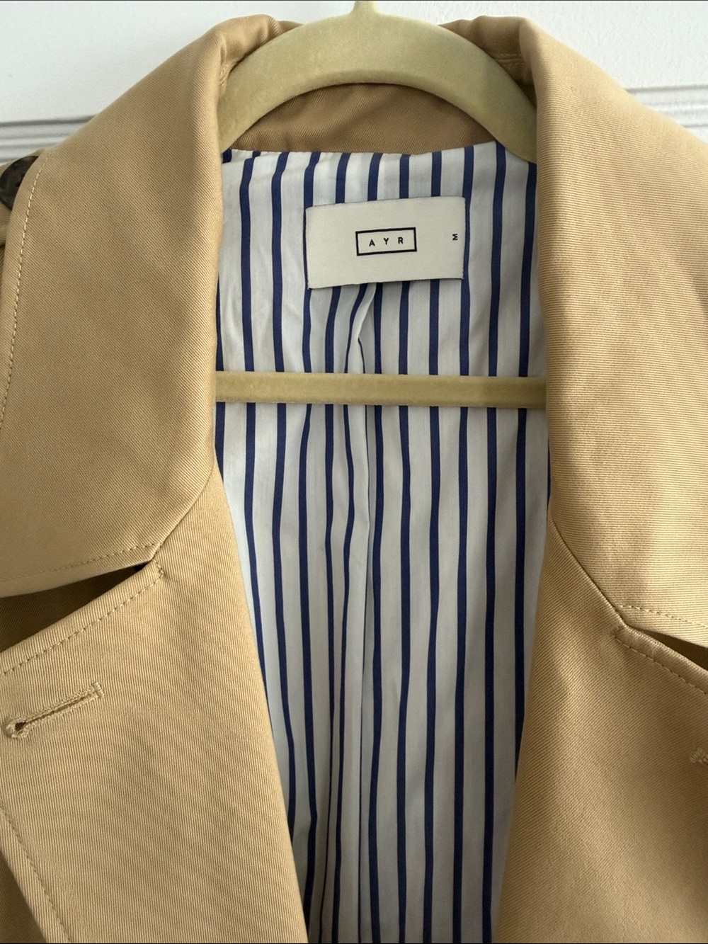 AYR “Espionage” Trench Coat Tan | Classic double-breasted belted coat | Medium - Picture 5 of 5